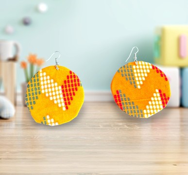 Wax disc earrings