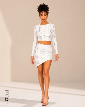 Jupe crayon asymétrique lycra