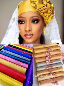 African Raw Silk Headwrap/ 2 Yards/ Raw Silk Gele