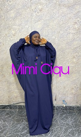 Khimar 100% coton vêtement musulman Bleu Marine