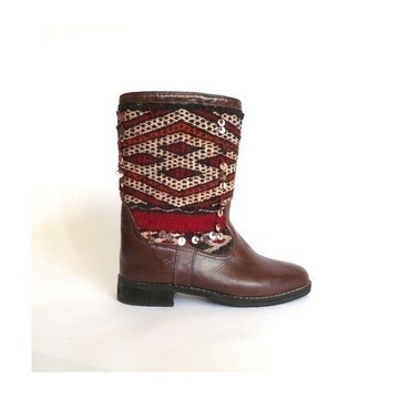 BIG SALE! Genuine leather boots with Kilim Handmade by Cuiroma craftsmen in Morocco
