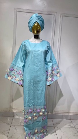 African Embroidered Kaftan/ Bazin Richie Wax/ African Boubou/ Ankara Bubu Kaftan