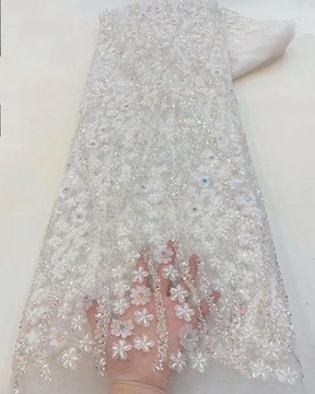 Beaded lace, fabric for wedding, lace for wedding dress, lace (5 yards)