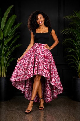 Jupe asymétrique en wax – Élégance afro-chic moderne