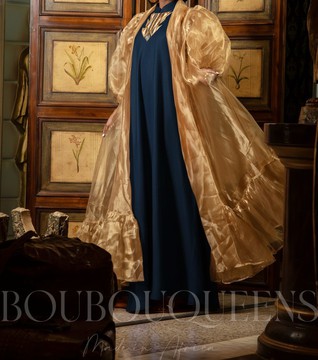 Navy Blue Inaré Boubou — With Scarf