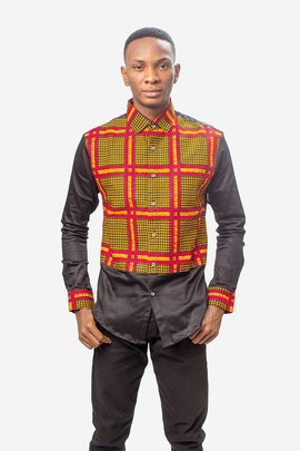 Colourful African Print Ankara &amp; Cotton Mix Shirt, Mens Clothing