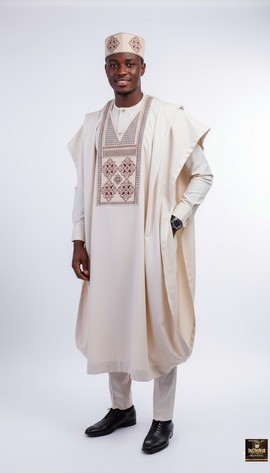 Beige Agbada set
