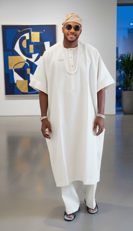 Off white Traditional African Fashion/ Nigerian Agbada Attire