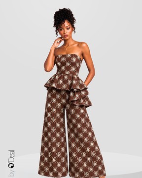 Ensemble stretch pantalon et son top bustier