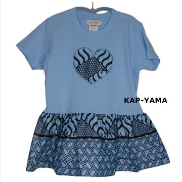 Tee-shirt customisé TUNIQUE-ROBE Fait Main Wax avec Bandeau assorti