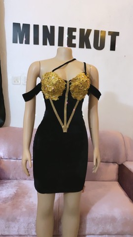 Robe de bal courte, robe noire courte, robe noire sexy, robe de dîner noire courte