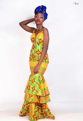 kente print long dress,African flare mermaid prom dress,Ankara women clothing, African gowns