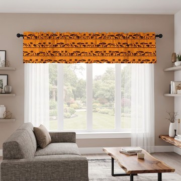 African Safari Pattern Curtain Valance | African Safari Window Treatment | Bynelo