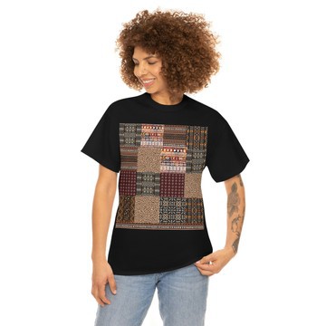 African Heritage Unleashed: Afro Graphic Bogolan Black T-Shirt - Embrace Cultural Style