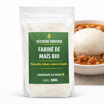 Organic Corn Flour Made in Benin 500G — For pasta, kabato, amiwo and porridge