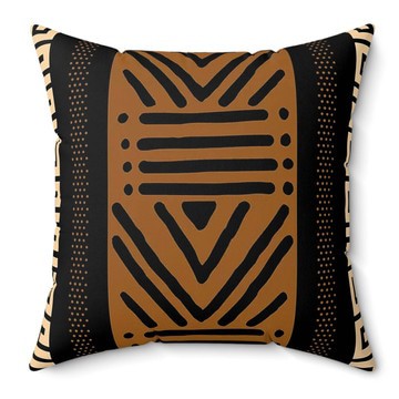 (2 Sets) - African Print Pillow Cover Kuba | Traditional Decor (MORE SIZES AVAILABLE)