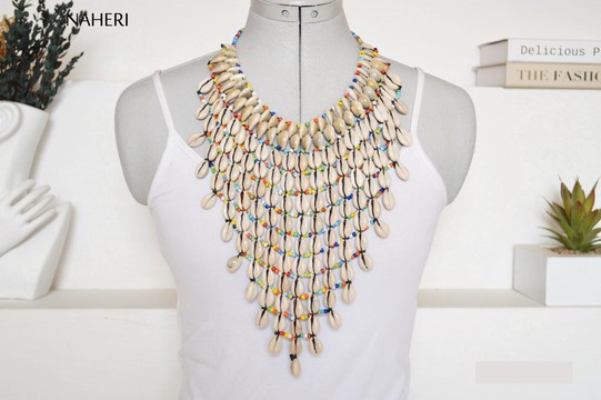 African Tribal Cowrie Shells necklace