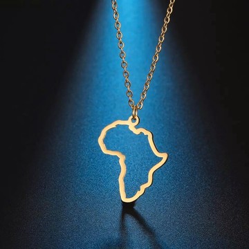Simple mini african map necklace