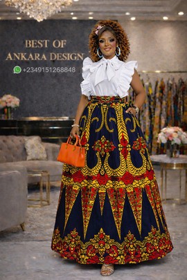 Luxury Multicolor Ankara Maxi Skirt – High Waist African Print Statement Skirt