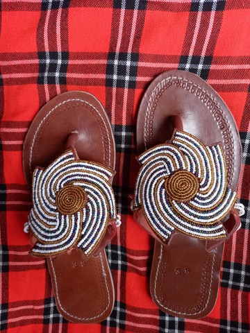 Female sandals, African sandals, Masai sandals, Beaded sandals