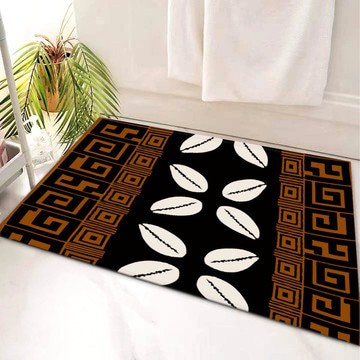 African Printed Bath Mat Cowrie Print Bathroom Rugs (LARGER SIZES AVAILABLE)