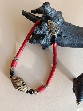 " Bamako". Glass bead jewelry set. One-of-a-kind creation.