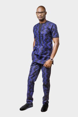 African Mens Clothing, Ankara Shirt and pants, Mens Clothing, Traditional Outfit