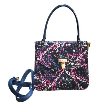 Tutu Elegant African Woman Wax and Leather Handbag For Weddings/Special occasions