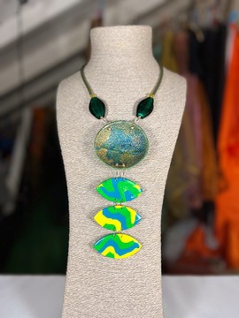 PRECIOUS21-06 : PARURE CALEBASSE NEW WAVE OCEAN