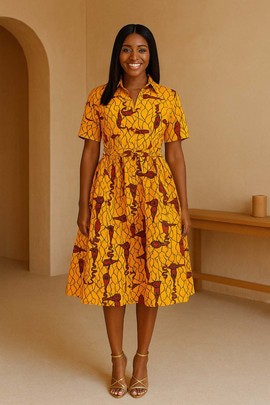 Tailored African Shirt Dress – Effortlessly Classy and Comfortable