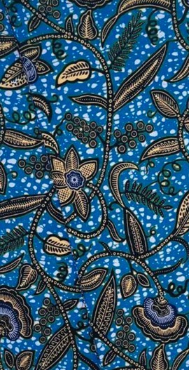 Tissu wax africain Ankara fabric imprimée wax motif:  feuille