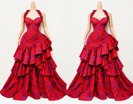Mode de luxe en Ankara, robe de mariée africaine en Ankara, robe décontractée/formelle en Ankara