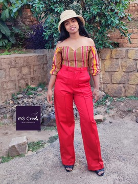 Combi-pantalon ❤️🧡🖤 en Sobahya/Lamba/ Madagascar