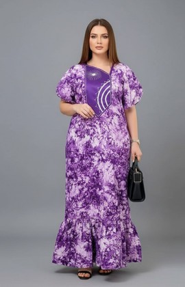 Vibrant Coral Printed Kaftan