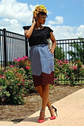 Wole adensecret midi ankara skirt