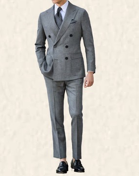 Double Breasted Striped Green Men’s Suit, 6 Button Casual , Slim Fit,
