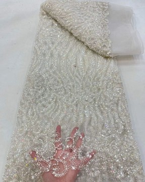 Beaded Lace fabric 5 yards