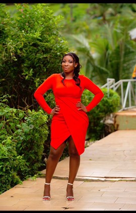 Mid length scuba African dress for women