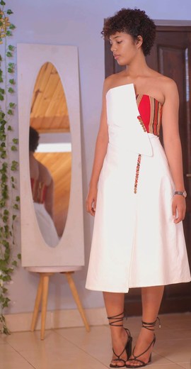 Robe des fêtes/ Robe de mariée/Fiançaille brodée/ BRODERIE MALAGASY/Madagascar
