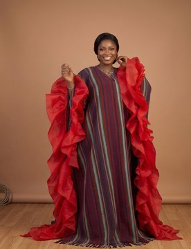Ruffle Aso-Oke Gown Boubou |Wedding|Ceremonialoutfit|Casual outfit|