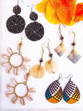 Ensemble de boucles d’oreilles Tatu Masai | Boucles d’oreilles en coquillages cauris