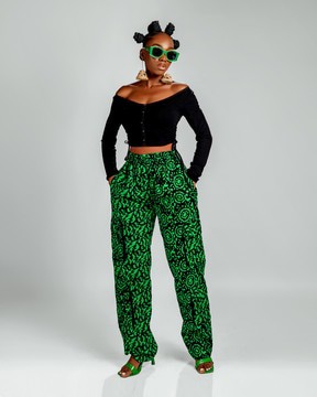 Jayla Ankara Cargo Trouser | Green Print