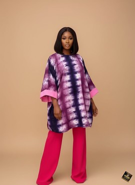 Ensemble deux pièces tunique et pantalon Adire