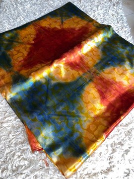 4 Yards Adire Silk Fabric, Nigeria Tribal Dashiki, Nigerian Wedding Dress, Adire Tie Dye Fabric