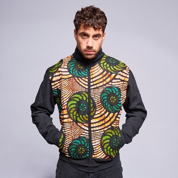 Black fleece jacket with a touch of wax