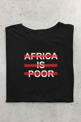 Africa NOT POOR BLACK T-SHIRT