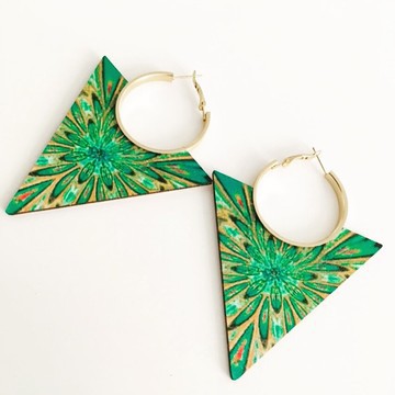 Beautiful pair of wooden earrings