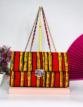 Ankara Structured hand bag Red/Yellow