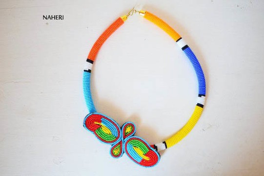 African Maasai Beaded Necklace | Zulu Beaded Necklace | Tribal Multicolored