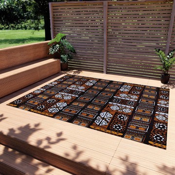 Colorful Geometric Rug Outdoor African Print Carpet (LARGER SIZES AVAILABLE)